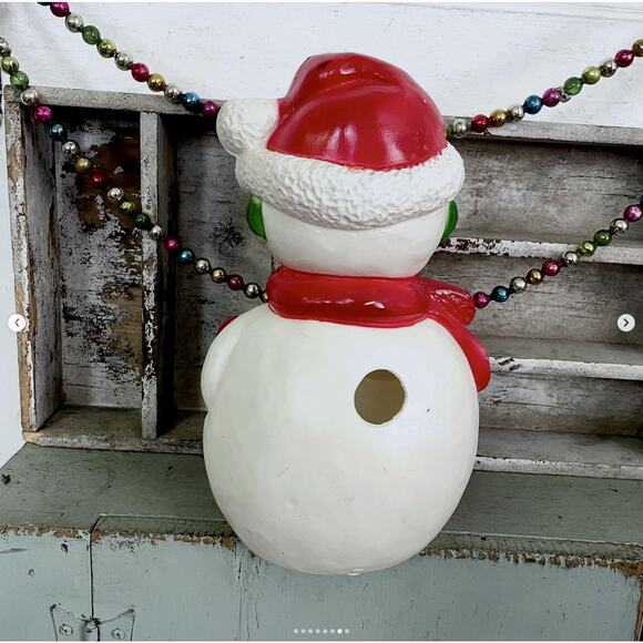 Vintage Snowman Tabletop Blow Mold Christmas Plastic Pipe Wreath Union 10.5" - Picture 7 of 8